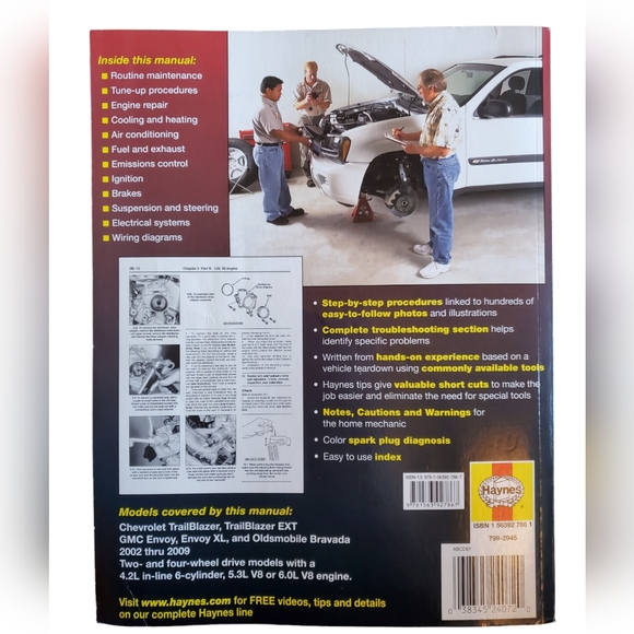 Haynes 24072 Manual Repair for Chevrolet Trailblazer and GMC Envoy 2002 - 2007 - Picture 5 of 9